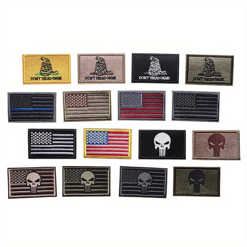 16pcs Tactical Morale Patches With Hook & Loop, Funny Military Backpack Hat  Vest Patch Embroidery Army Badge Set