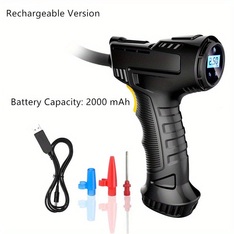 Portable Air Compressor Handheld Cordless Tire Inflator Pump with Digital  Pressure Gauge and LED Light for Car Truck Motorcycle 