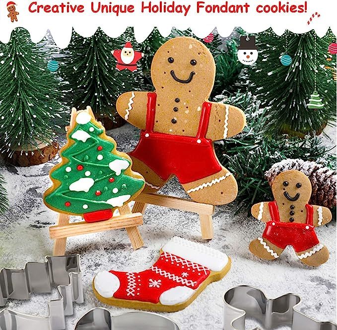 6pcs christmas cookie cutters stainless steel pastry cutters biscuit molds baking tools kitchen gadgets kitchen accessories details 3