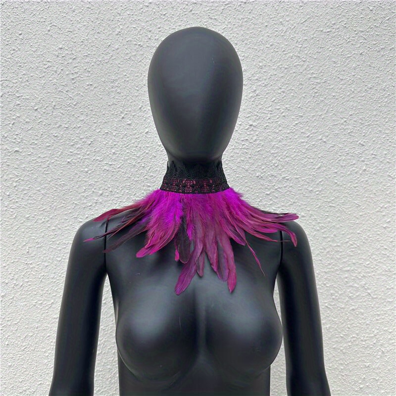 Faux Feather Neck Scarf Halloween Cosplay Costume Accessory