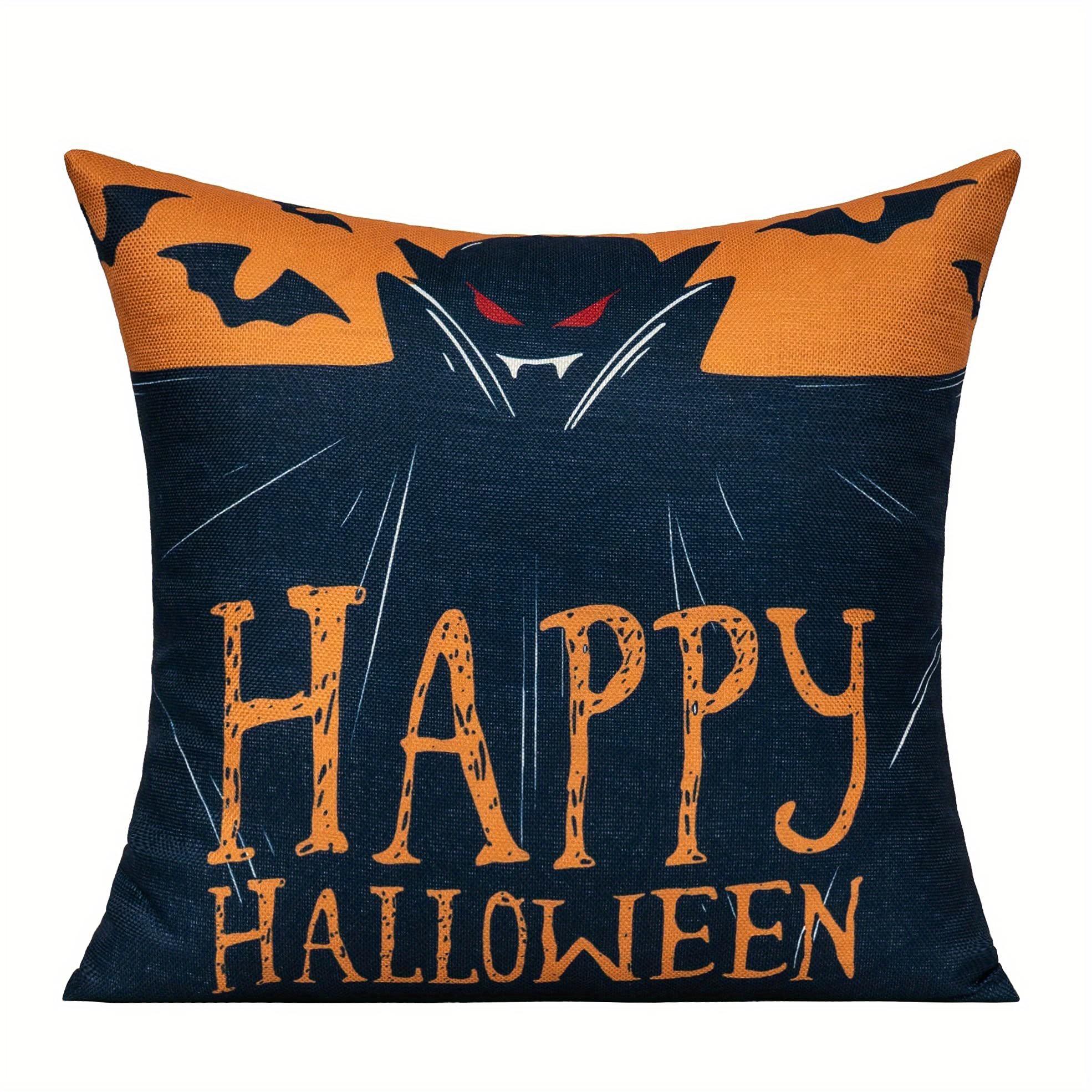 Halloween Throw Pillow Cover Gothic Ghost Pumpkin Black Cat - Temu