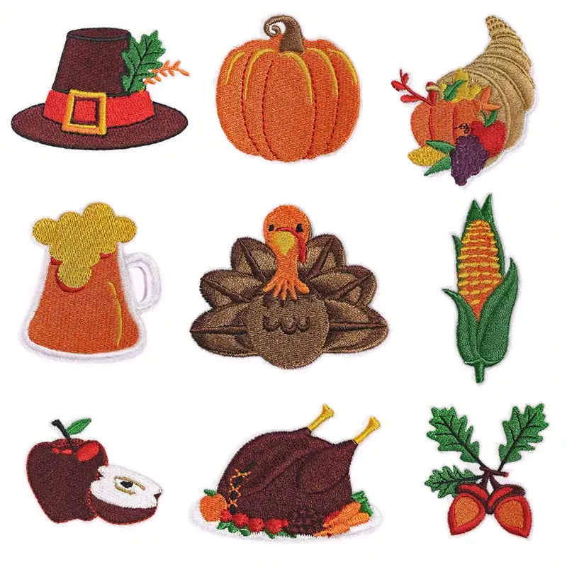 Autumn Harvest Thanksgiving Cloth Sticker Cartoon Turkey - Temu