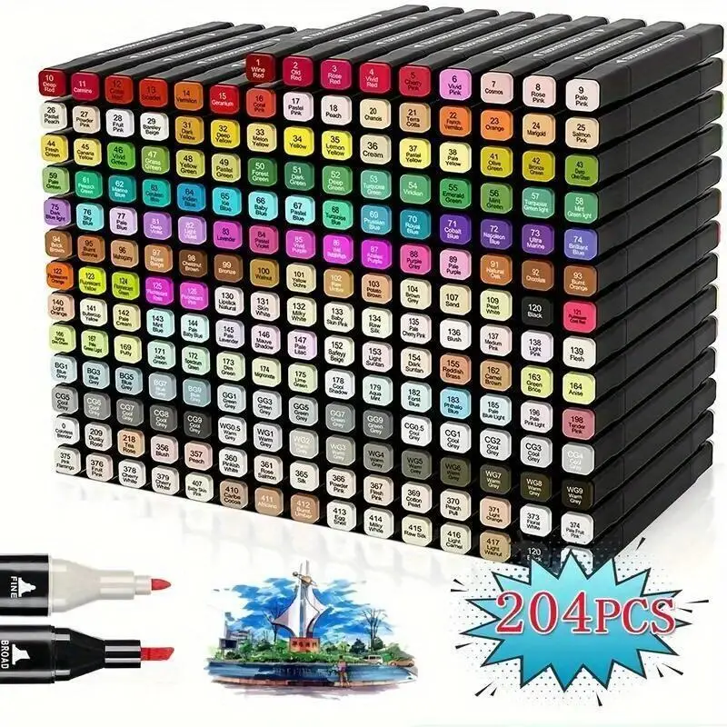 168 Colors Pen Marker Set Dual Head Sketch Markers