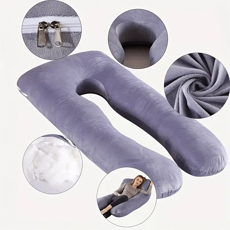 LIANGJUANG Coussin Femme Enceinte Gros Coussin de canapé Oreiller de Corps  de Grossesse en Forme de U, Oreiller de Corps de maternité avec taie