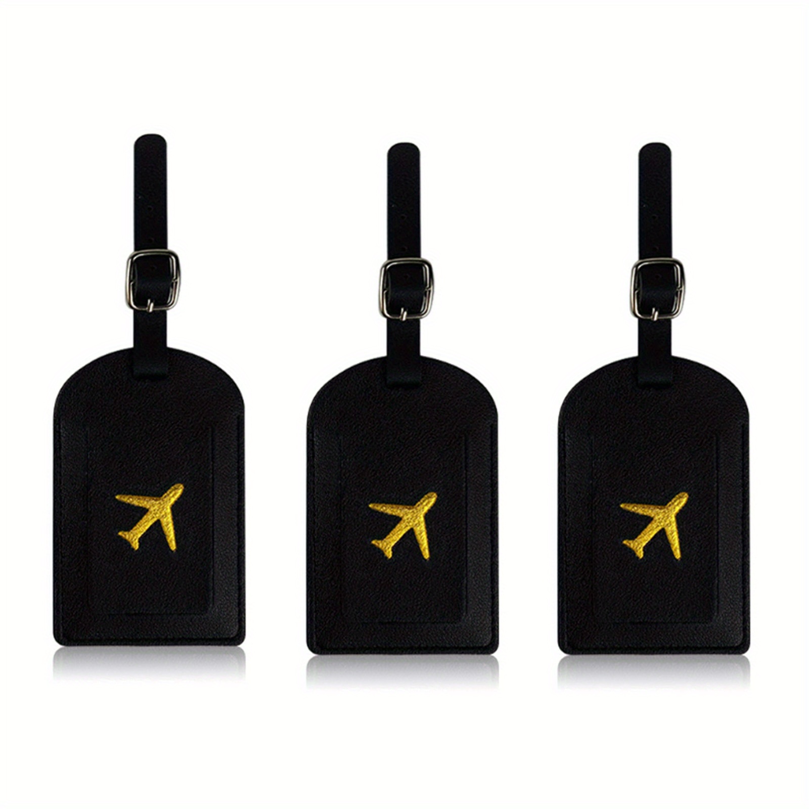 Image of Luggage Tags, 3 Pu Leahter Luggage Tags Privacy Protection Travel Bag Labels Suitcase Tags