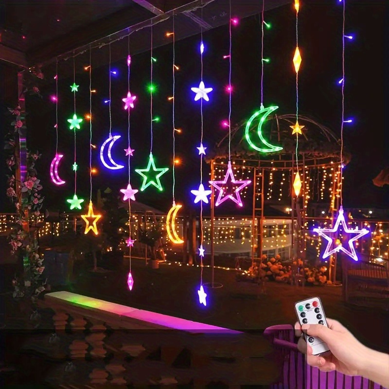 137 Zoll Ramadan Stern Mond Led Lichterketten Batteriebox - Temu