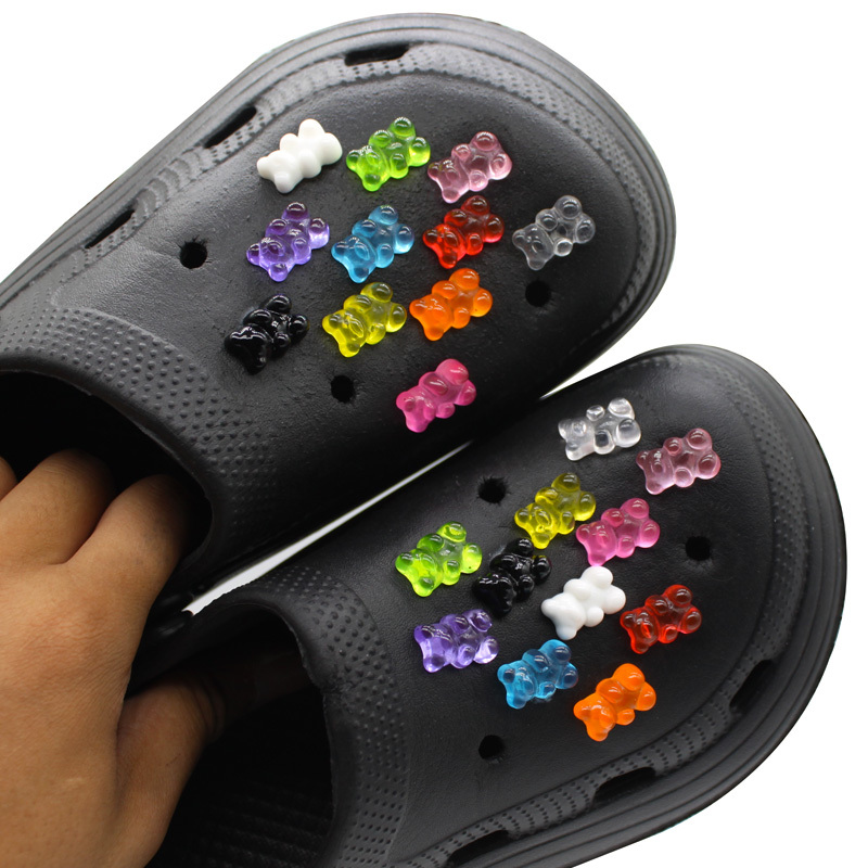 20/22pcs Cute Jelly Gummy Bear Shoe Charms for DIY Shoe Accessories for Kids Women Girl Child Clog Sandals Decoration,Temu
