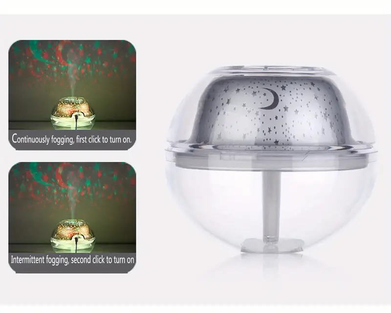 1pc 500ml mini humidifier crystal projection humidifier bedroom usb mini humidifier rechargeable air humidifier projection ambient light aesthetic room decor art supplies for living room classroom school bedroom office back to school school supplies details 10