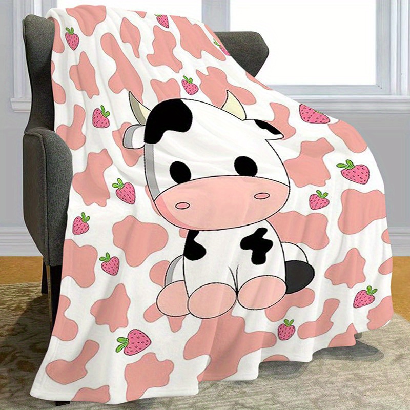 LSLJS Cow Blanket, Wool Cow Print Blanket, Kids Adult Soft Cowhide Decor  Sofa Bed Cute Cow Gift Christmas 100x130CM, Cow Blanket on Clearance 