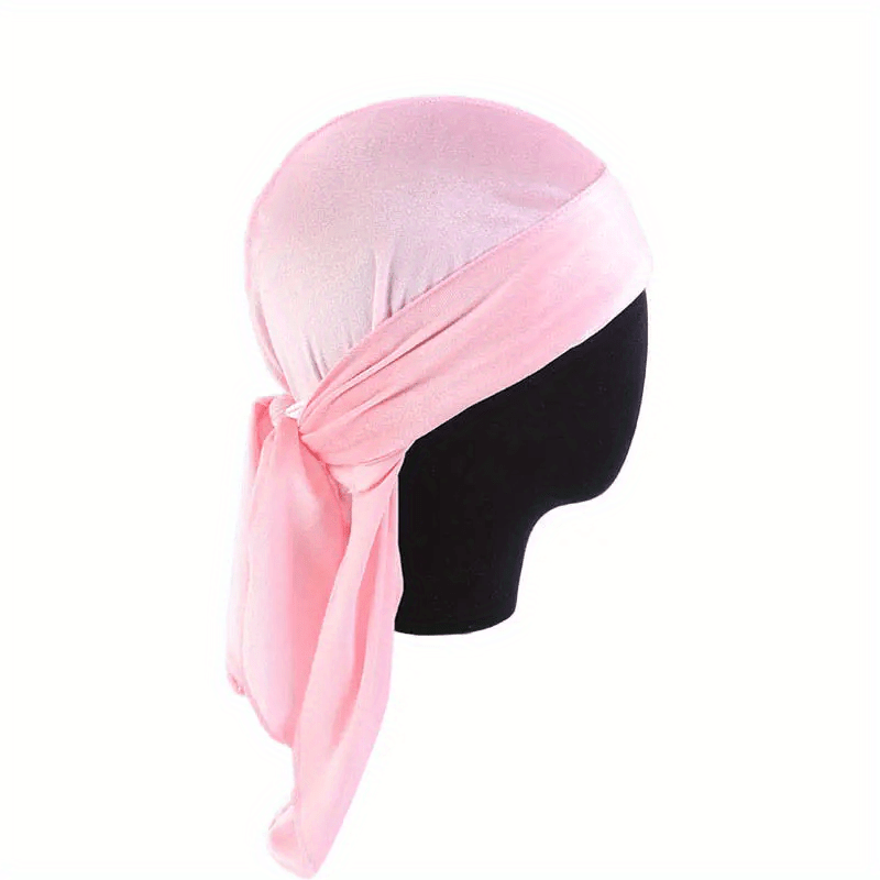 Vintage Velvet Durag Cor Sólida Laço Head Wraps Soft Bandana