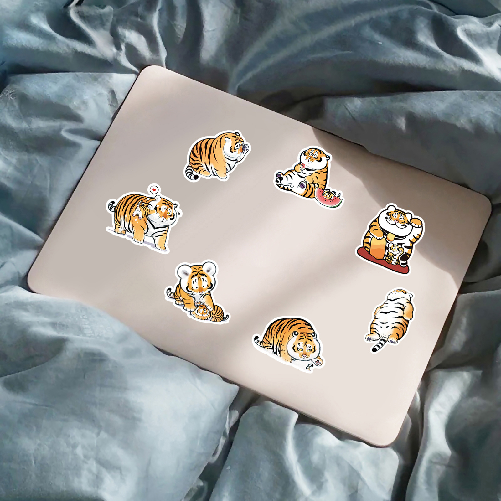 50pcs Cute Cartoon Animal Fat Tiger Creative Graffiti Stickers Notebook  Computer Skateboard Luggage Decoration Waterproof Stickers, Find Great  Deals Now