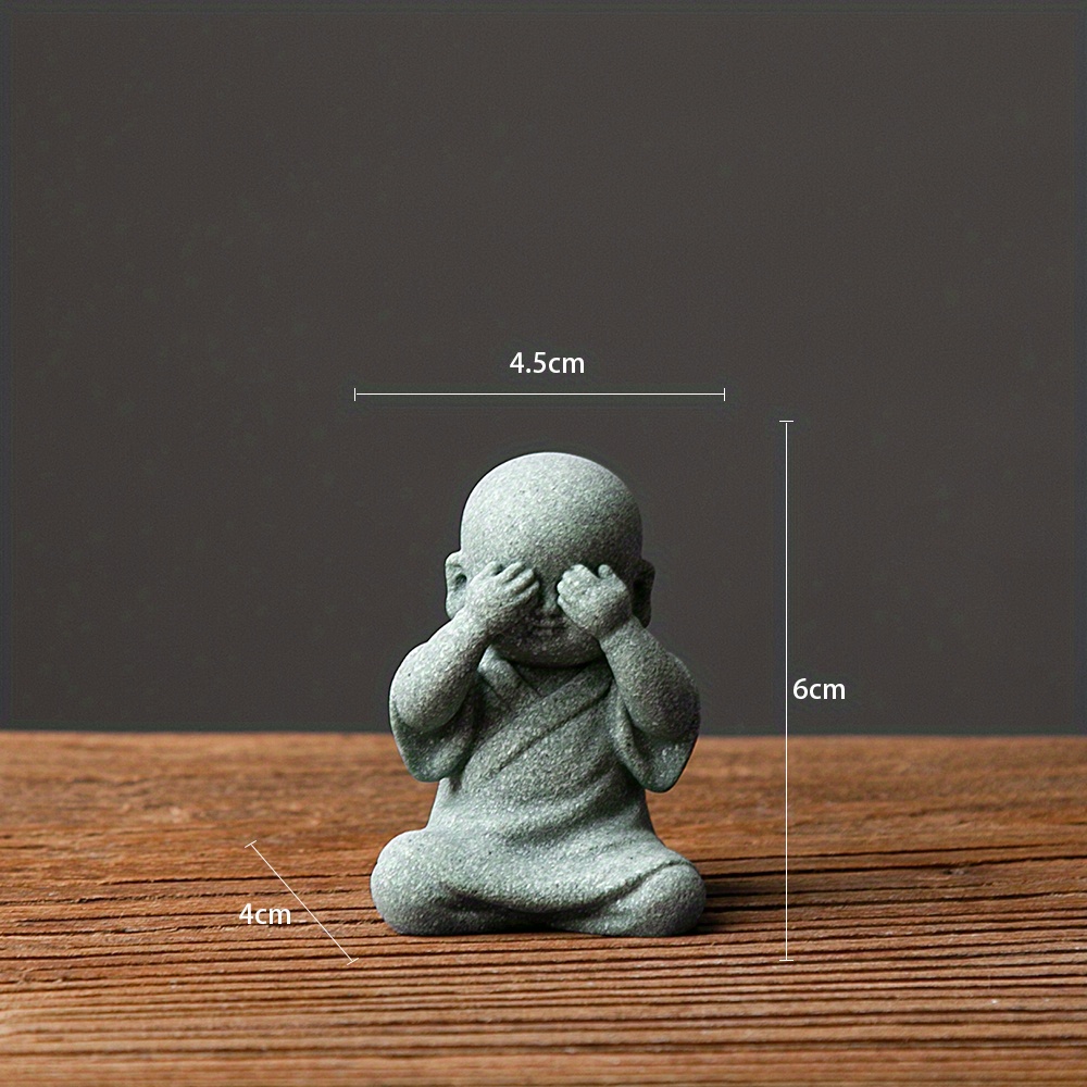 Vilead Sandstone Resin Cute Sleepy Monk Figurines Interior - Temu