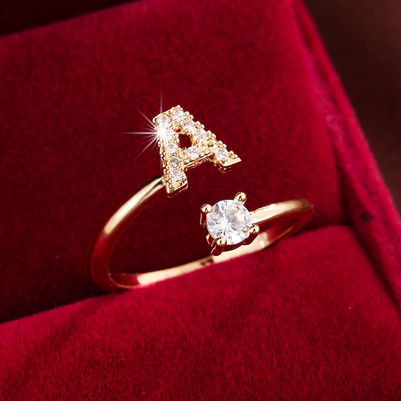 Women's Adjustable Copper Ring with Zirconia Mosaic