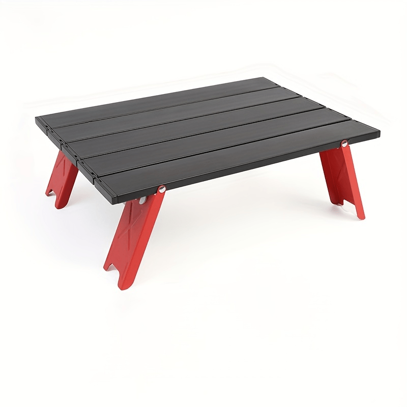  Ready Table - Mesa plegable pequeña y portátil para exteriores  con tapa dura de aluminio. Útil para playas, canotaje, camping y más. Mesa  portátil de 16 x 11 pulgadas con bolsa