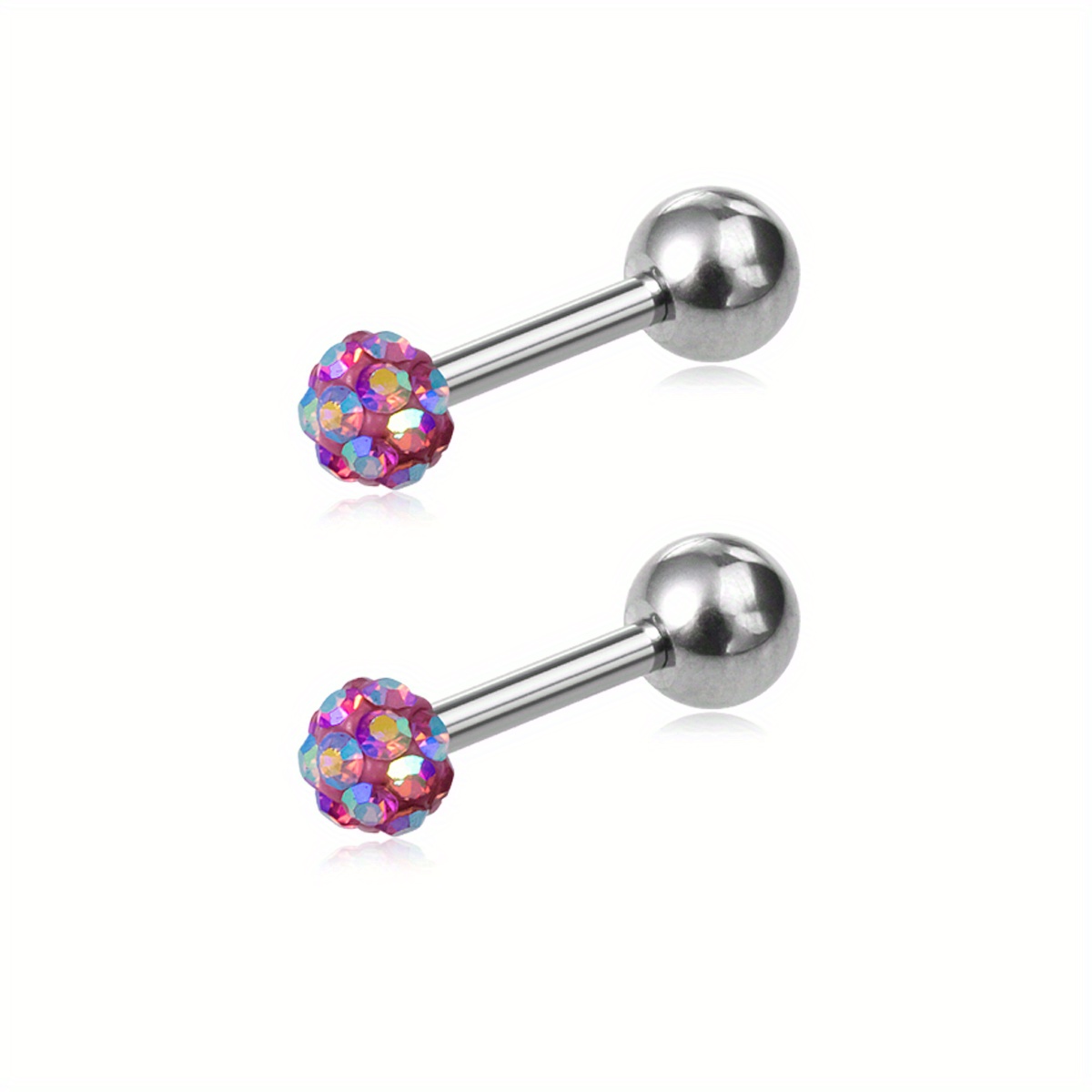 Stainless steel on sale barbell earrings