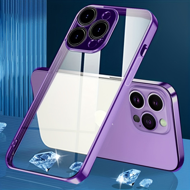 iPhone 13 Transparent Electroplating Case with Camera Protection