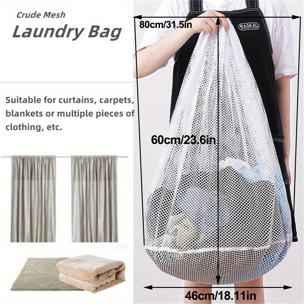 1pc Mesh Laundry Bag Wash Bag,Drawstring Design Travel Mesh