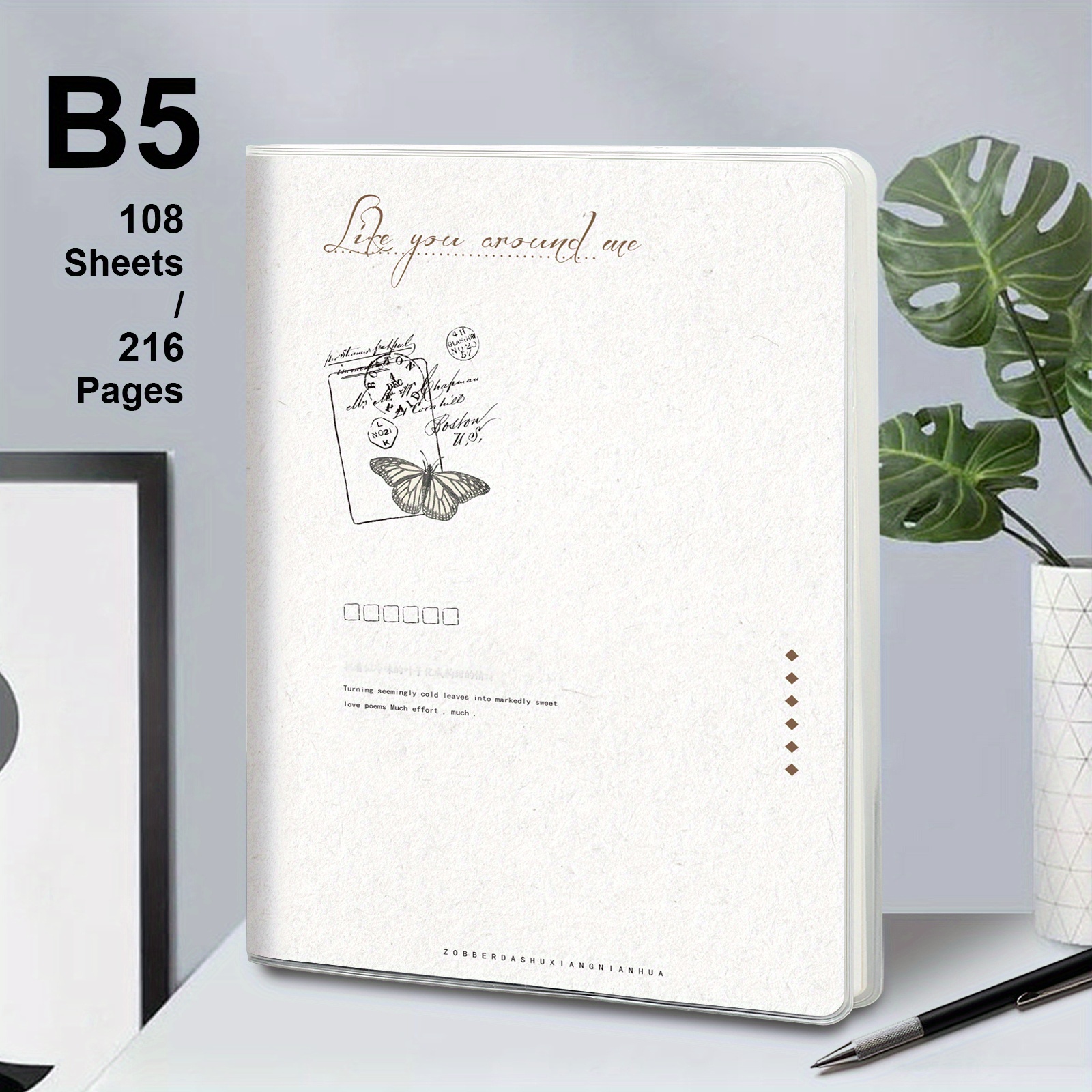 1pc A5/B5 216 Pagine Quaderno Con Copertina In Colla PP Con - Temu  Switzerland