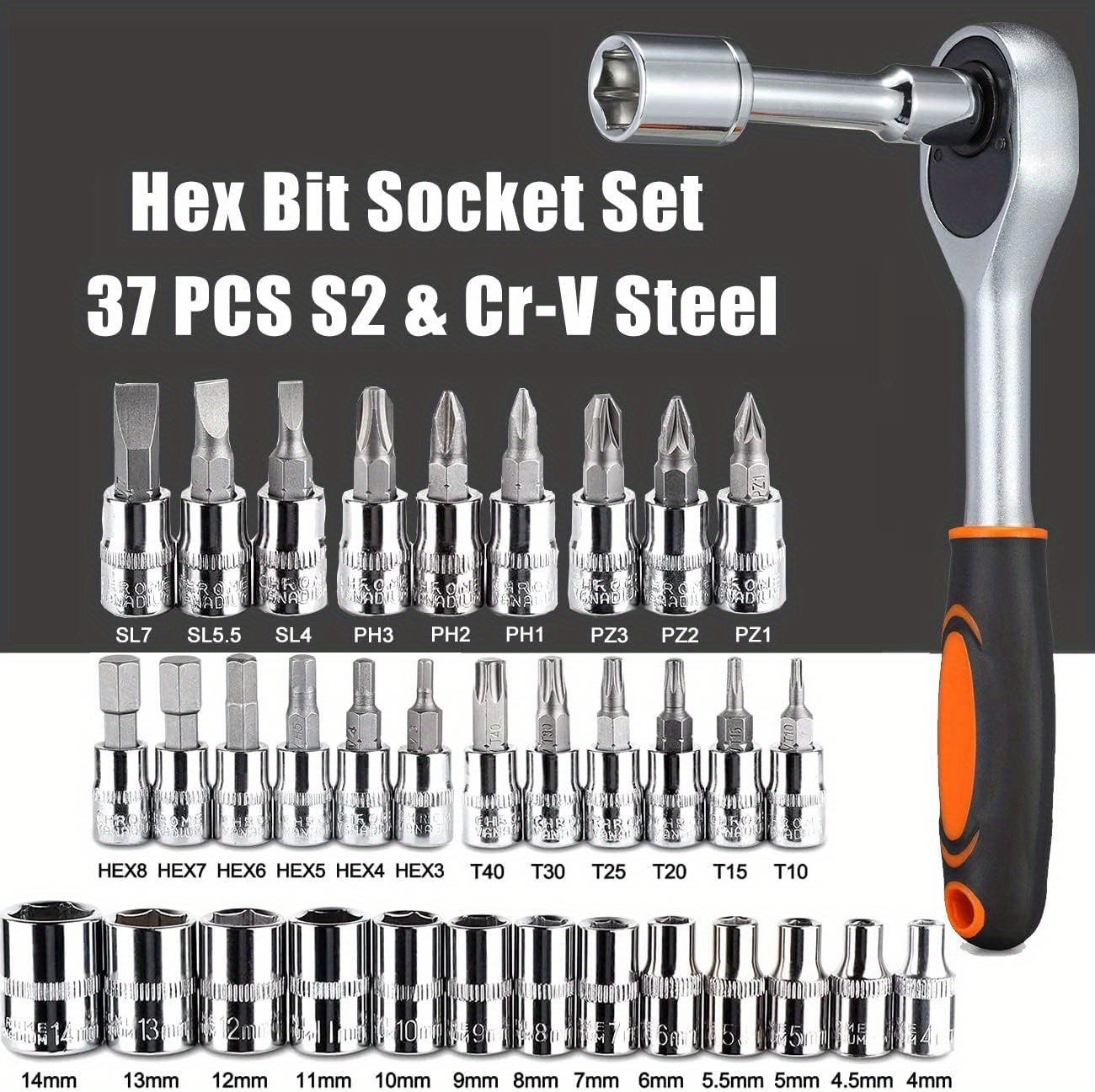 Drive Socket Ratchet Wrench Set Bit Socket Set Metric - Temu