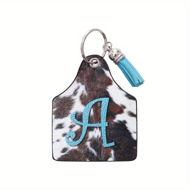 Retro Initial Keychain