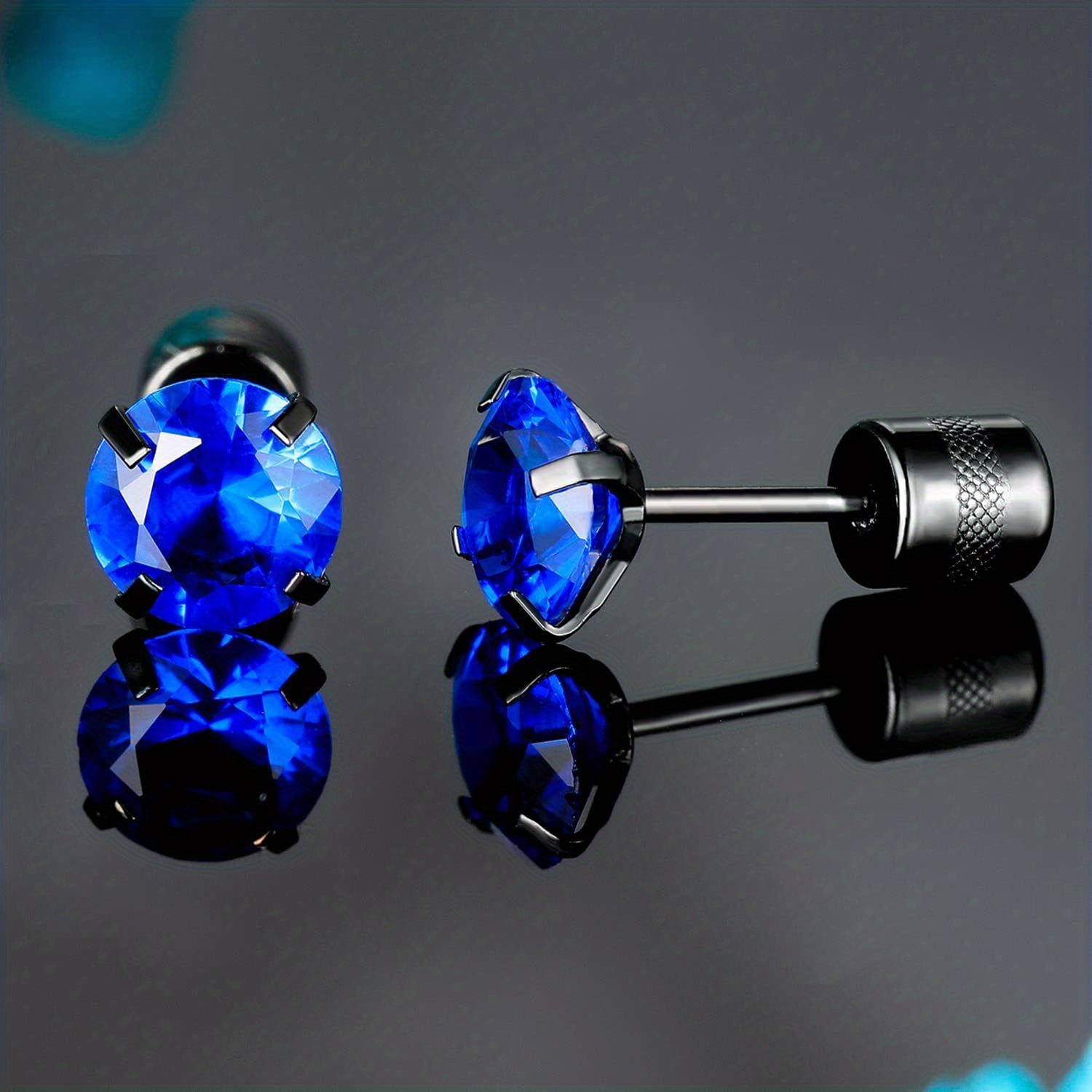 Blue zircon clearance earrings stud