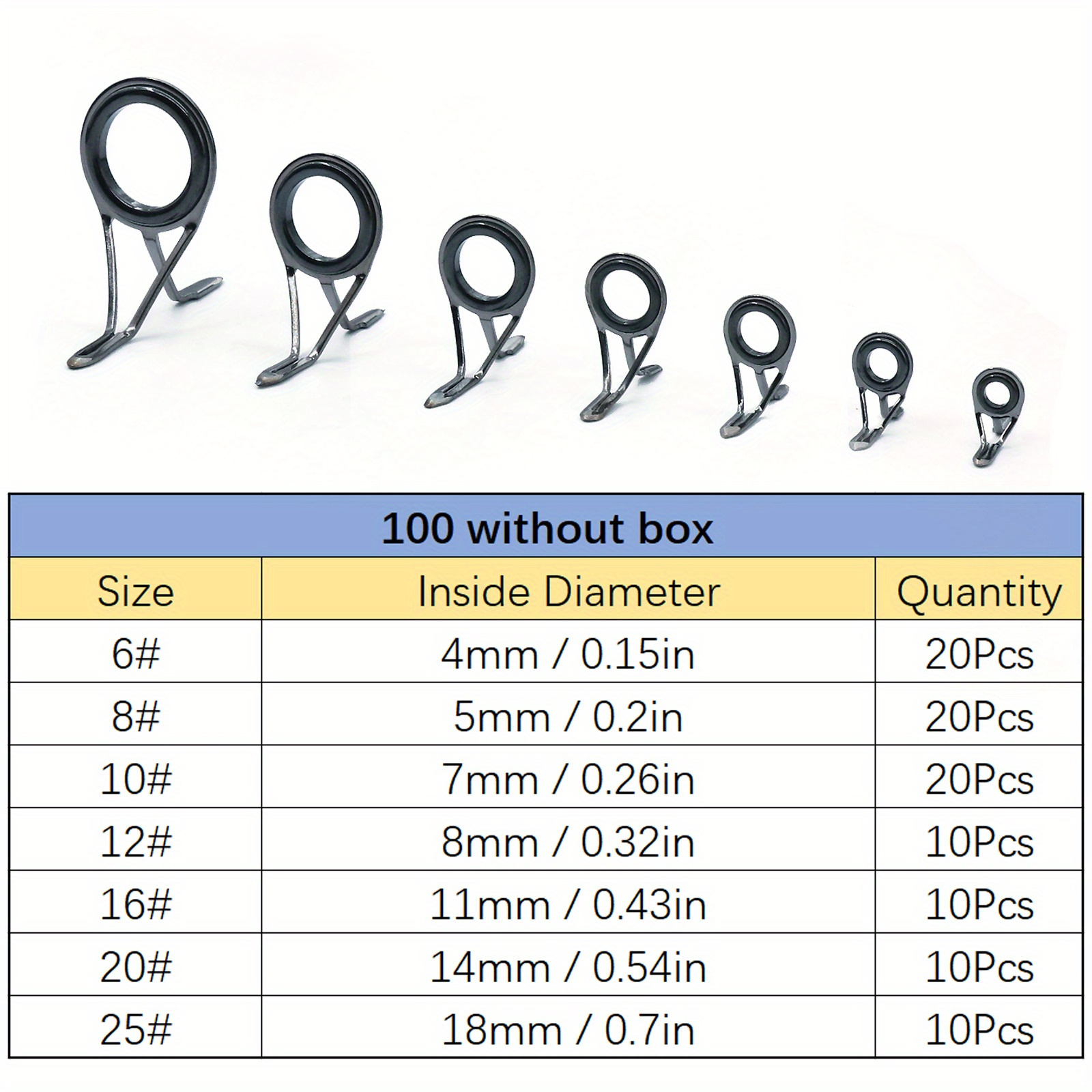 9km 50~ Fishing Rod Guide Ring Stainless Steel Ceramics Ring - Temu