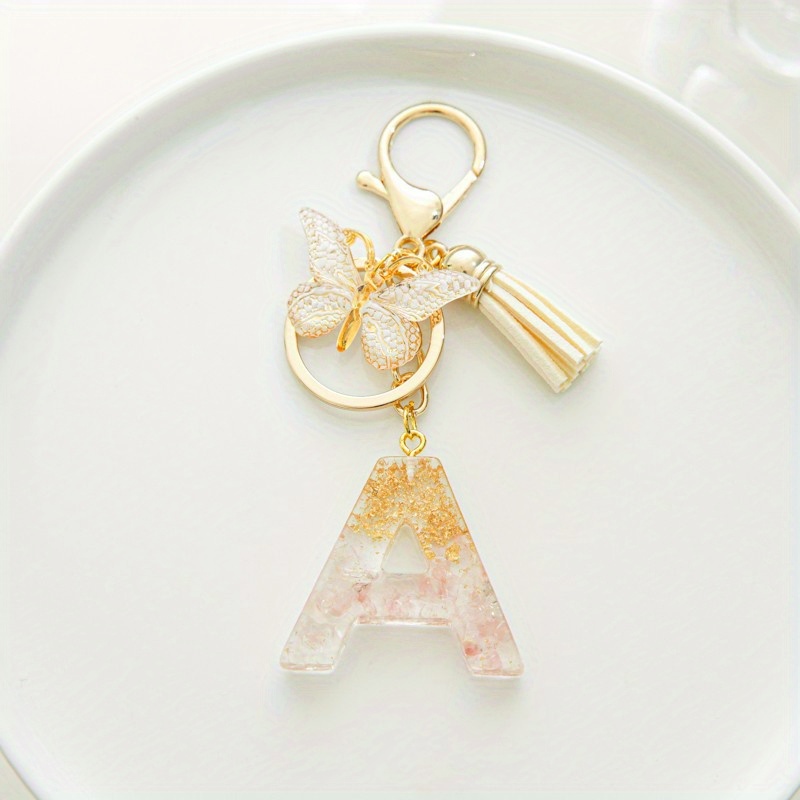 Initial Letter Keychain Pendant Resin Letter Keychain Purse - Temu