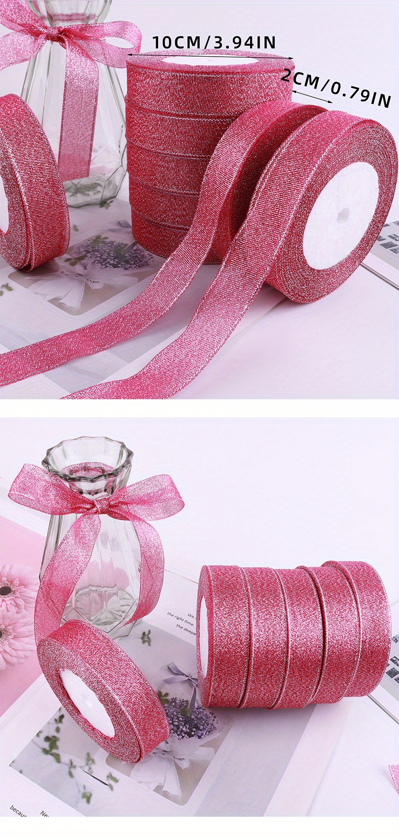 Red Ribbon For Gift Wrapping(10cm 22m)