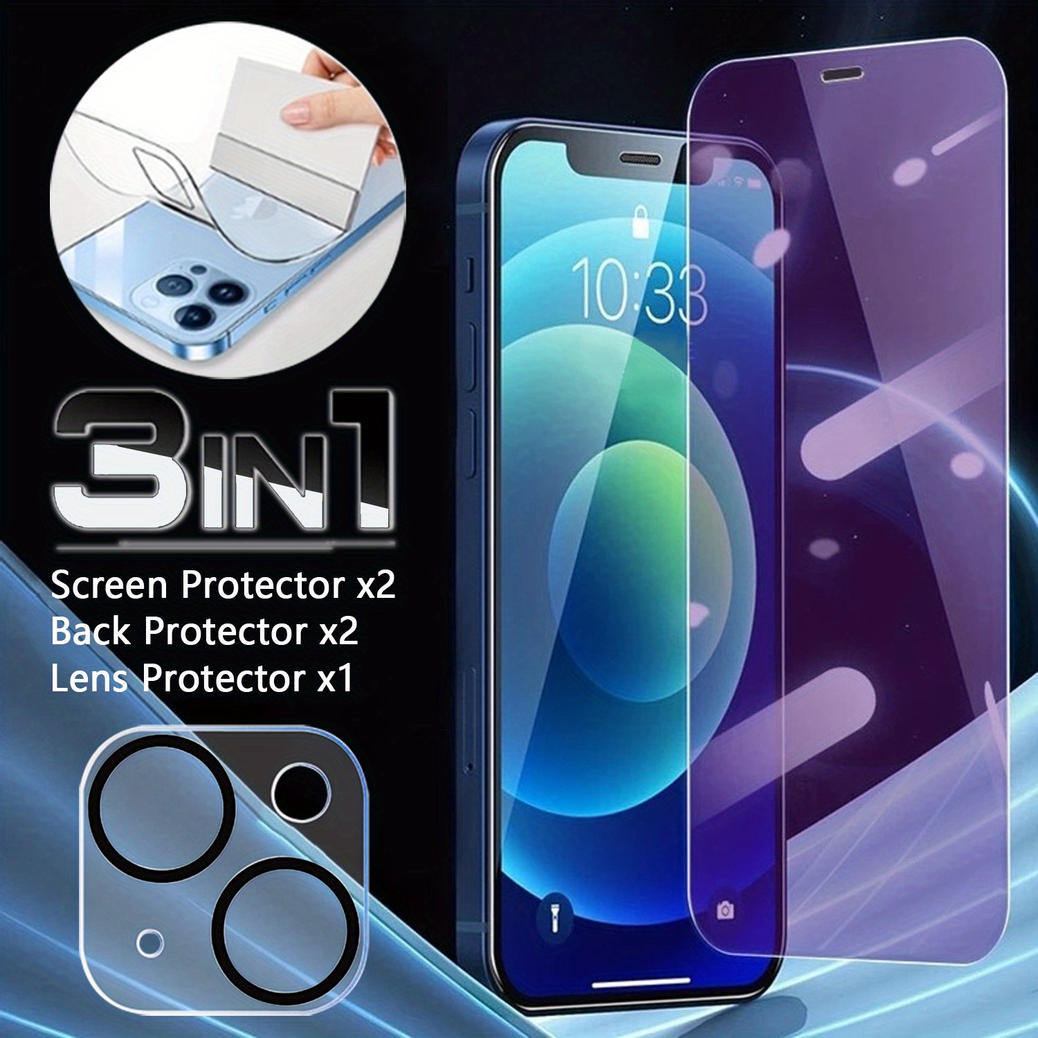 3in1 Glass For iPhone 11 Screen Protector iPhone 12 2Tempered Glass+1Camera iPhone  11 12