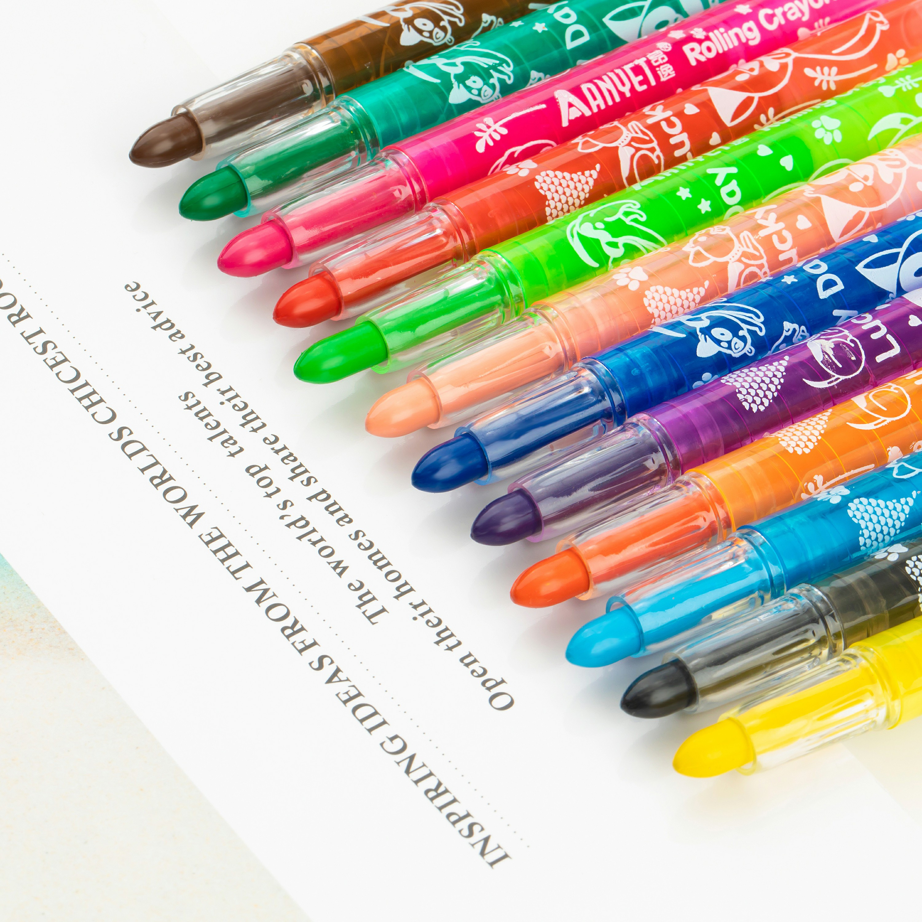 Durable And Won't Stain Hands Colored Twistable Crayons 12/18/24-color Set  - Temu Philippines