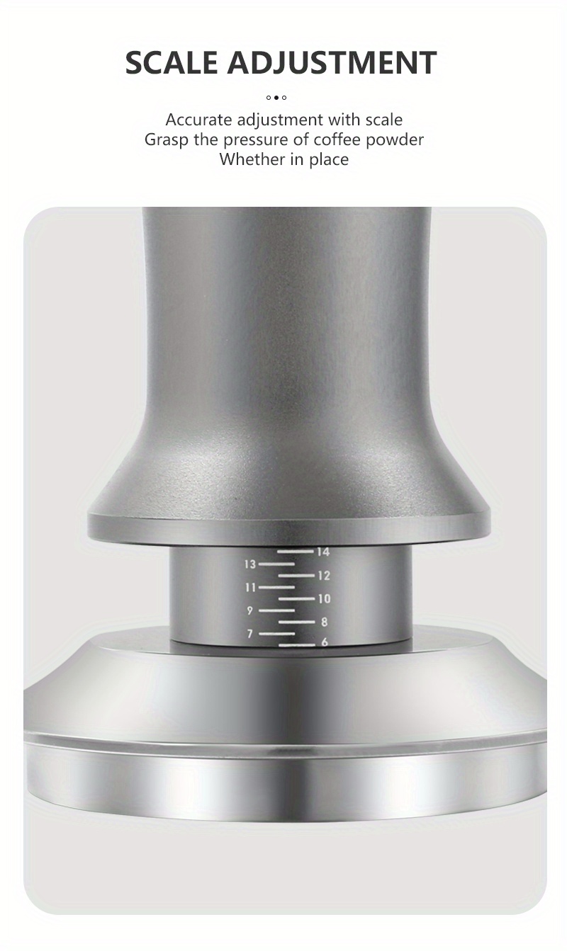 51 53 58mm calibrated espresso tamper coffee tamper with spring   tamper with flat stainless   details 6