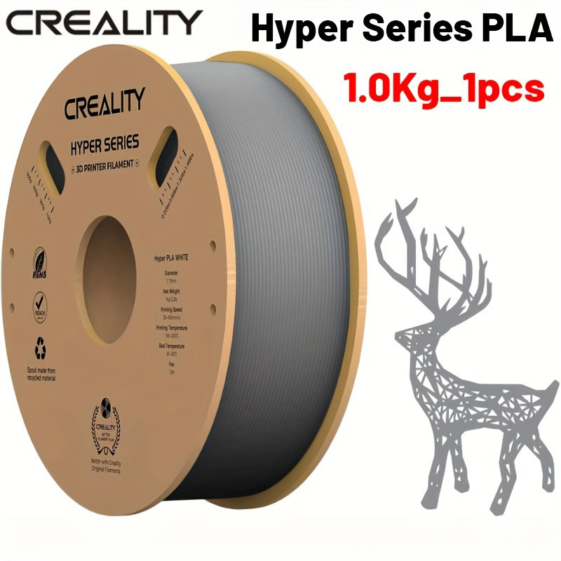 Creality Hyper Series 1.75mm PLA 3D Printing Filament 1KG - Grey 