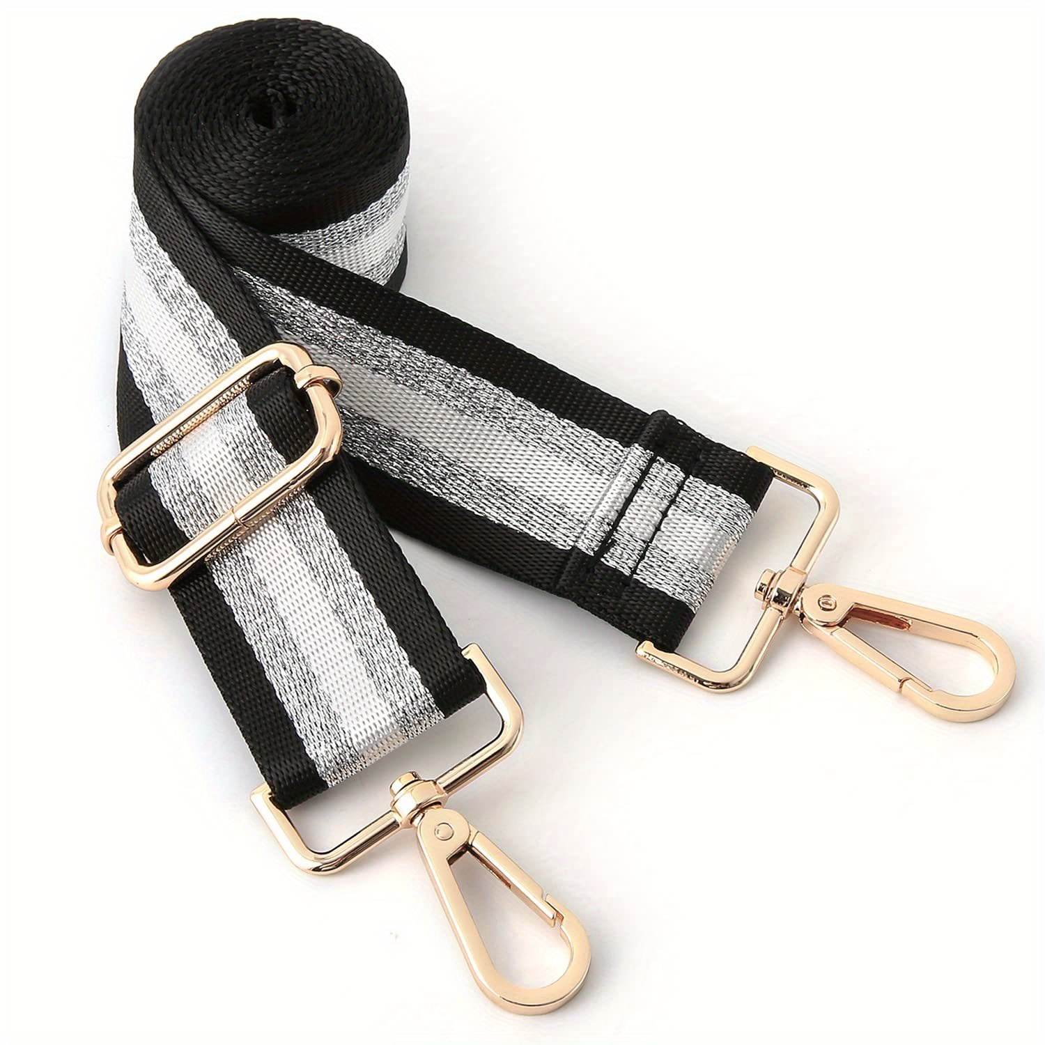 Removable Handbag Strap: Tan & White Adjustable Striped Crossbody