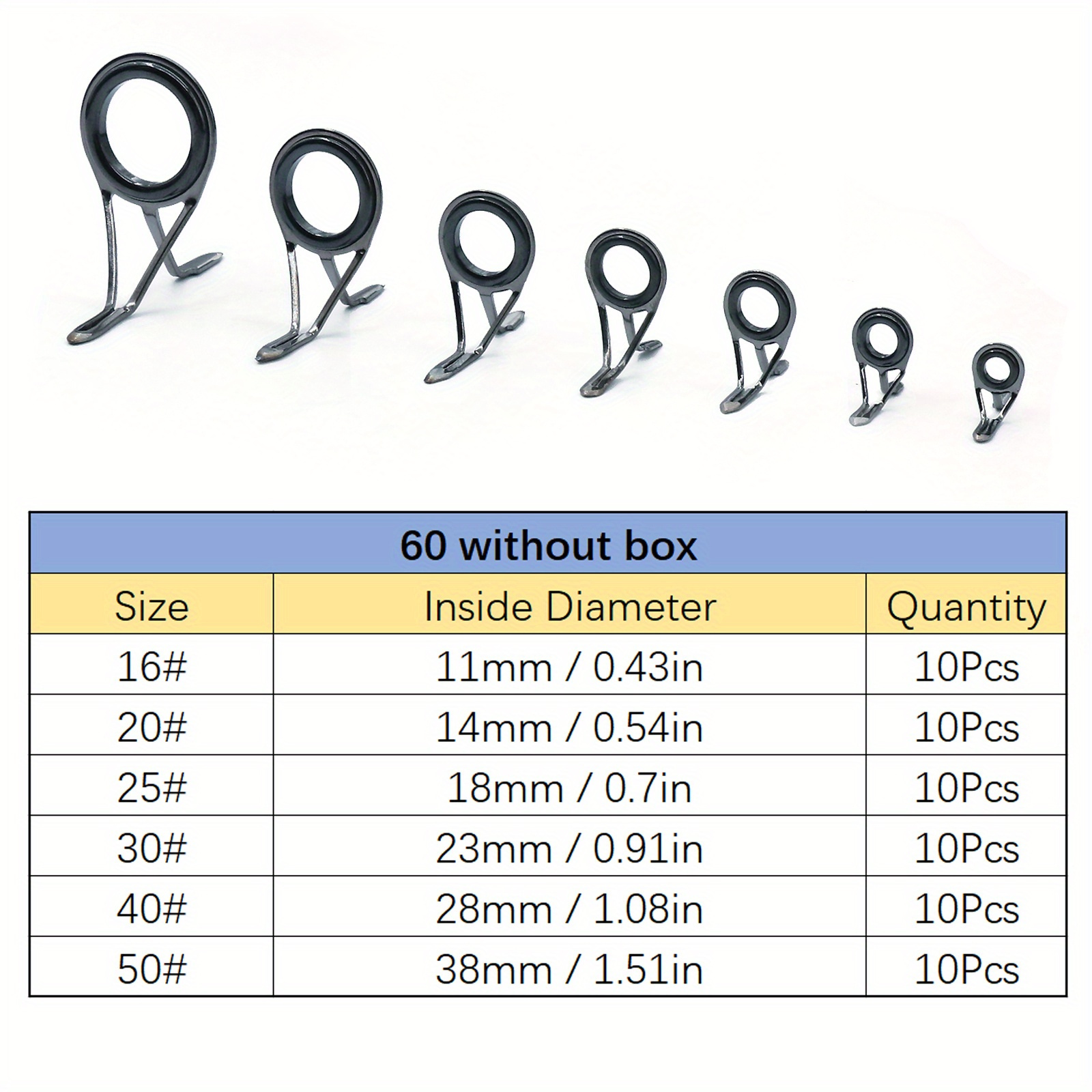 9km 50~ Fishing Rod Guide Ring Stainless Steel Ceramics Ring - Temu