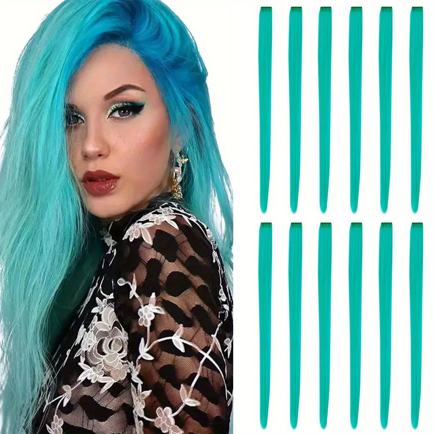 12 Pcs Y2K Hair Extension Clip In Hair Extensions 55 88 Cm
