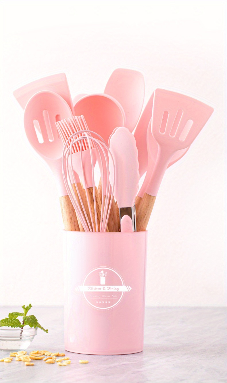 7 Stück Küchen-Gadget-Set Kupferbeschichtete Edelstahl-Utensilien,  Küchen-Gadgets, Utensilien-Sets, nicht-stisch - Beste Küche Kochgeschirr  mit Soft Touch Pink