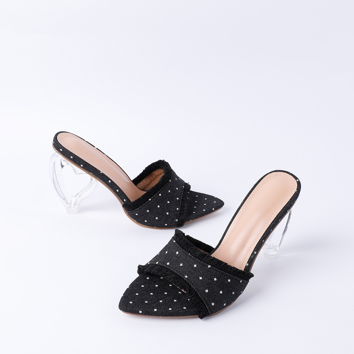 Pointed hot sale heels slippers