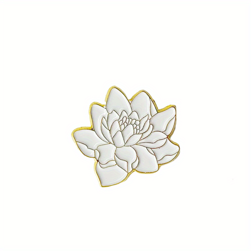 Pure Lotus White Mother of Pearl & Cultured Freshwater White Pearl Floral  Pin or Brooch