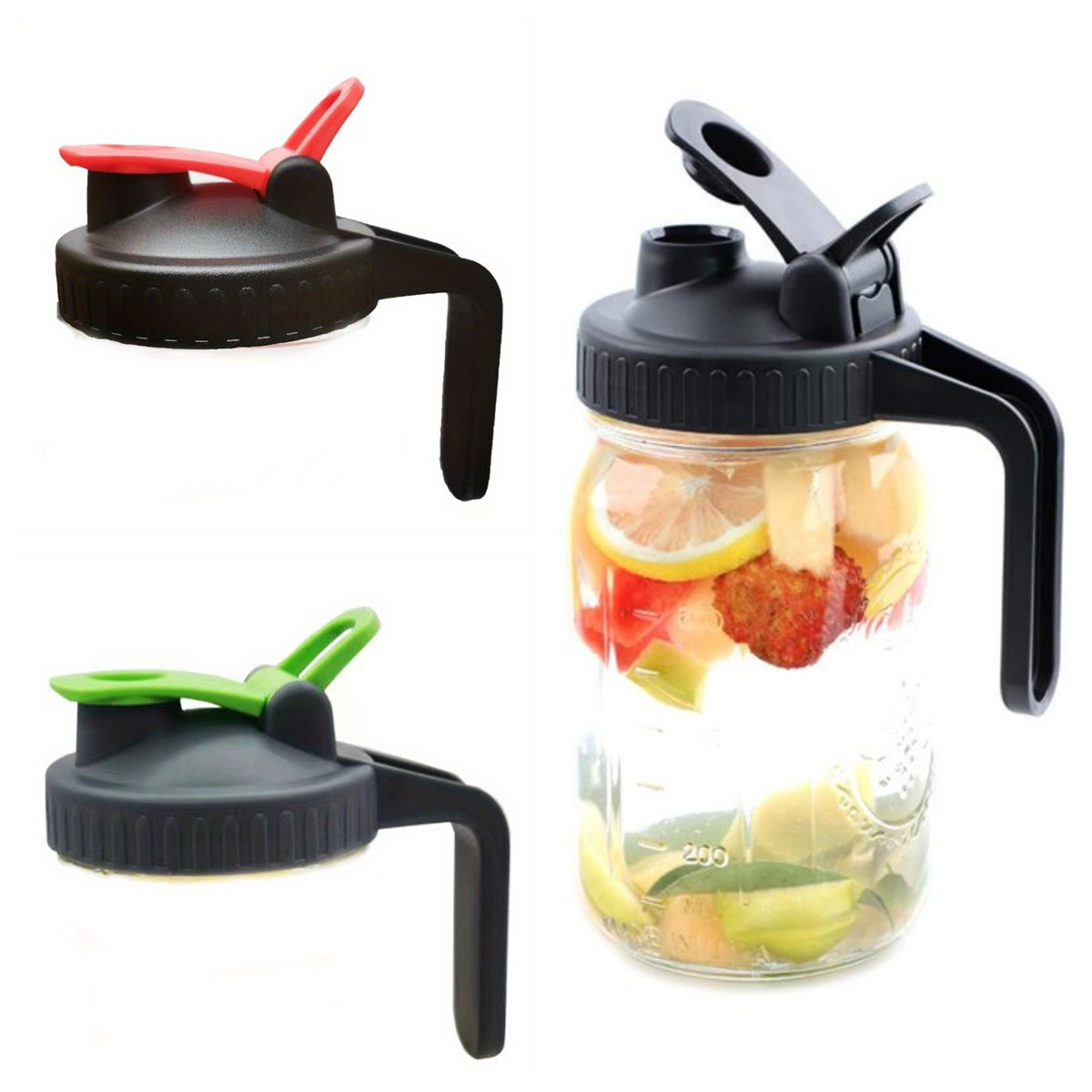 Airtight Mason Jar Lid Handle Pour Spout Perfect Lemon Temu