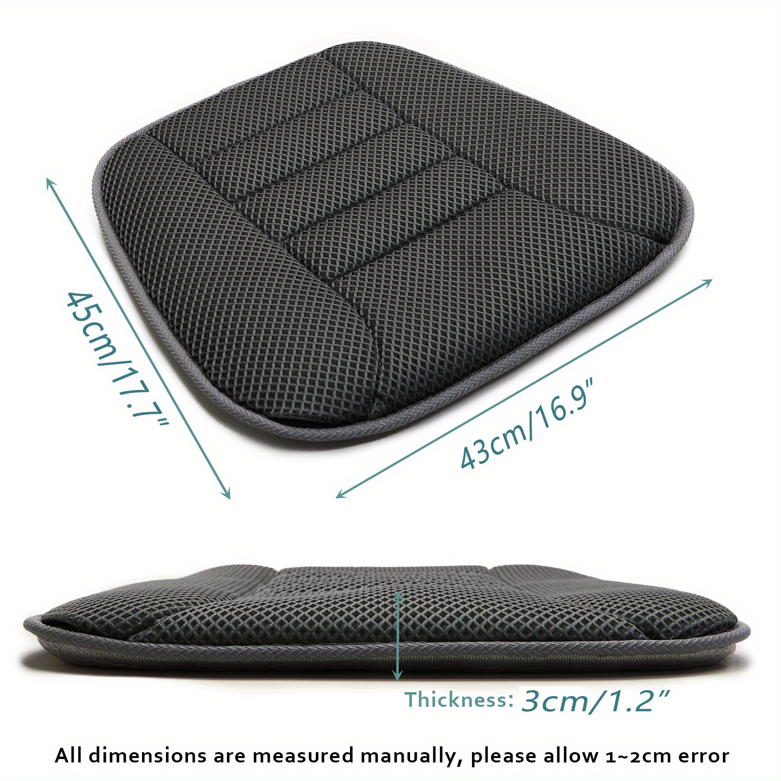 breathable mesh car seat cushion non slip comfortable polyester seat protector for cars trucks and office chairs machine washable black with perforated design details 1