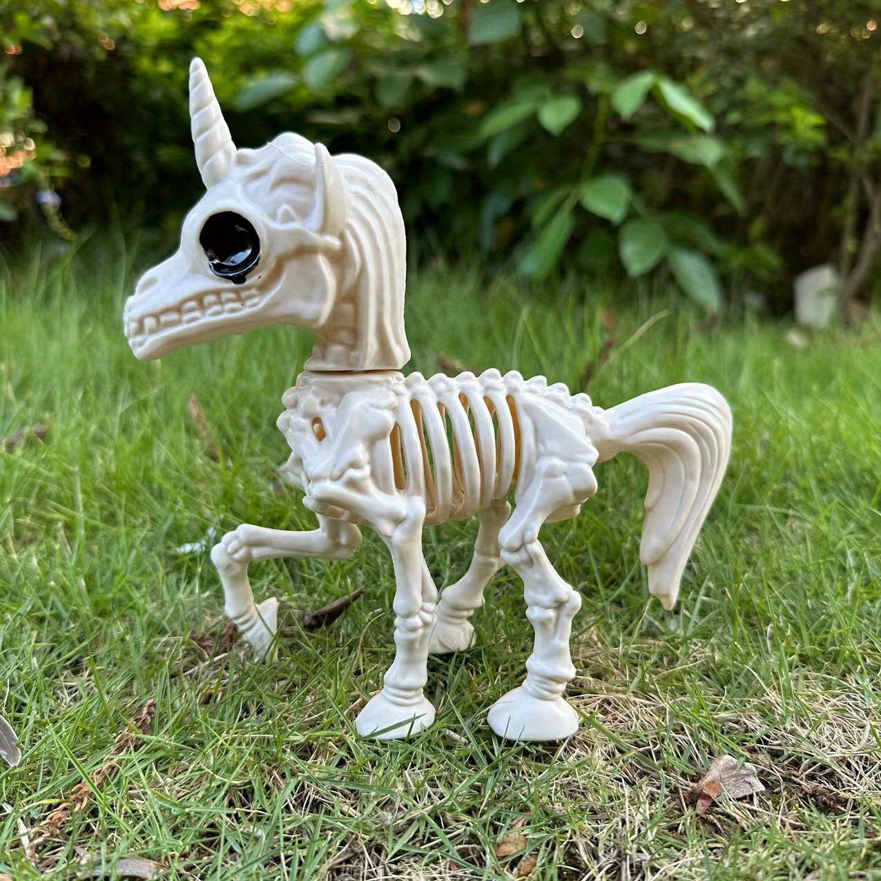 1pc Halloween Unicorn Skeleton Figurine Pretty Cute Horse Bones ...