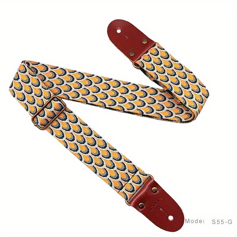 Pu Faux Leather Plaid Guitar Strap Is Suitable For Steel String Acoustic  Guitar Instrument Accessories - Temu