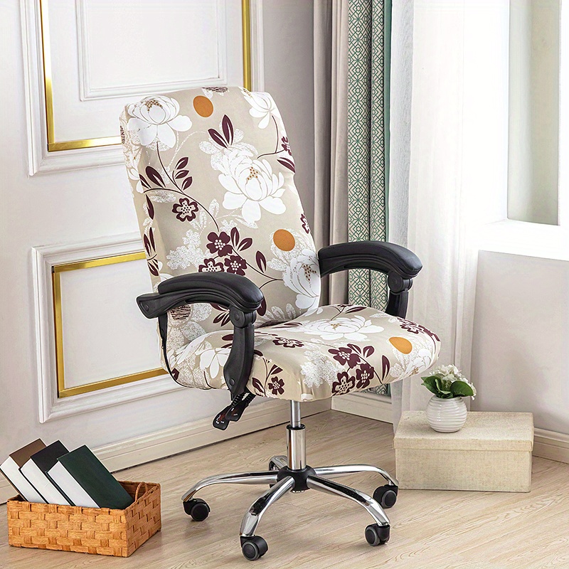 1 pieza floral jacquard Funda para silla de oficina unicolor ordenador Fundas  para sillas elástico sillón Funda para sala de estar estudiar juego silla, Mode de Mujer