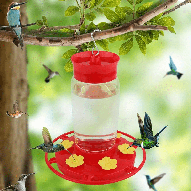 Easy clean Plastic Hummingbird Feeder 6 Flower Ports - Temu