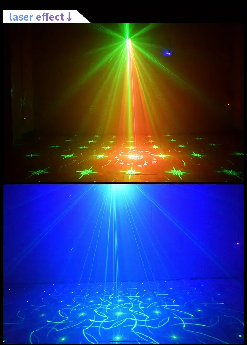 laser stage lighting effect laser projector party dj disco light usb portable multiple effects and northern lights suitable for indoor and outdoor party birthday festival halloween christmas home light show details 3