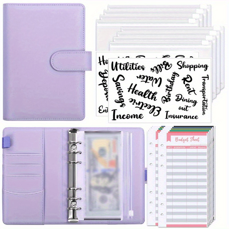 23pcs Budget Planner Binder Zipper Envelopes Macaron Cover Money Organizer