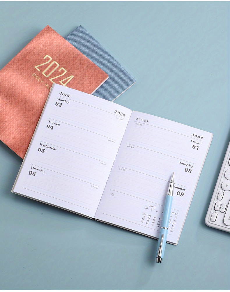 Thin 2024 English Calendar Schedule Week Planner Notebook - Temu