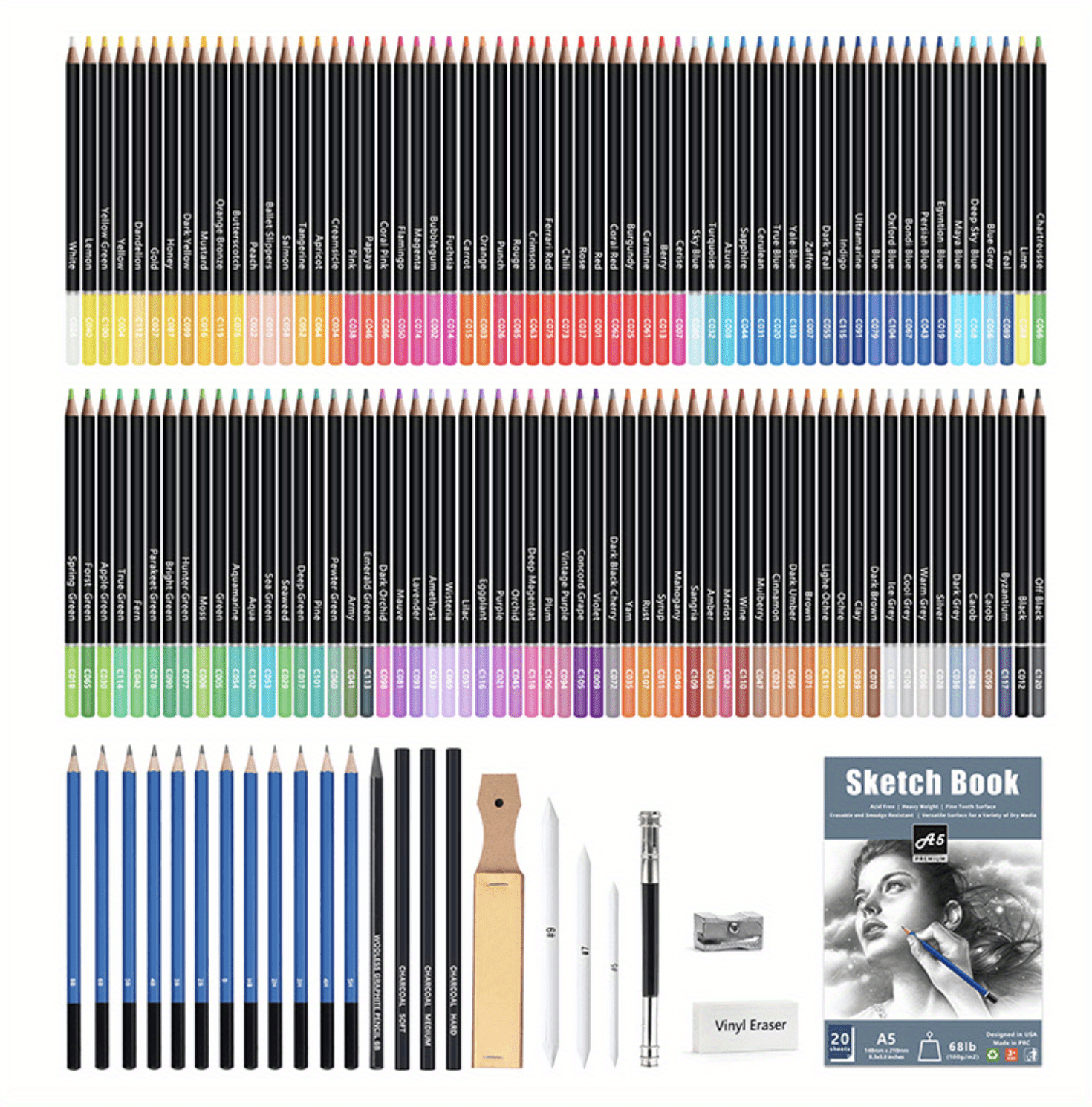 Color Drawing Pencil Set Sketch Pencil Set Art Colorful Color Pencil ...