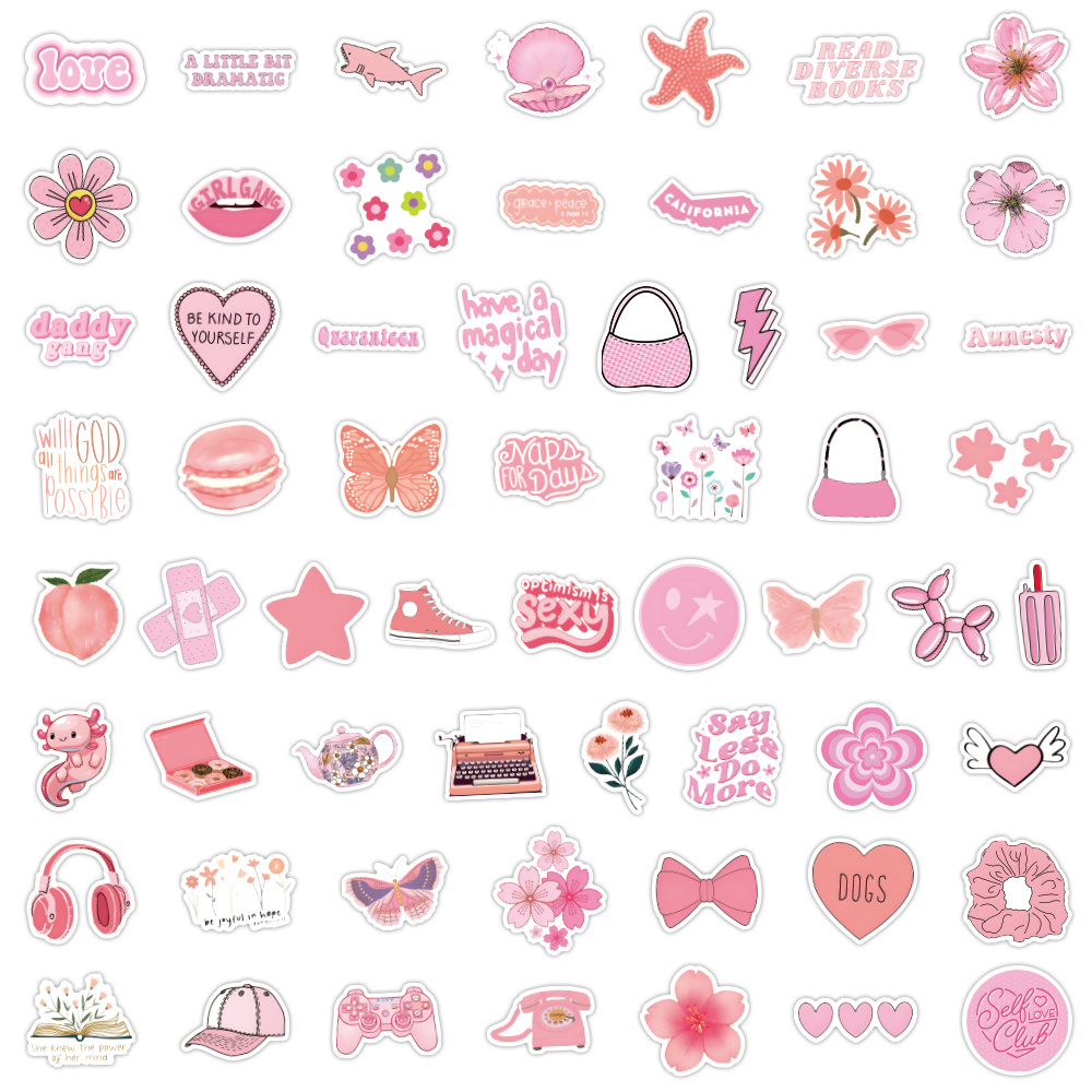 Hottest 50 pcs Pink Stickers - Pink Gifts for Women, Girls - Pink Aesthetic  Stickers, Girly Stickers, Cute Pink Stickers, Pink Stickers Aesthetic