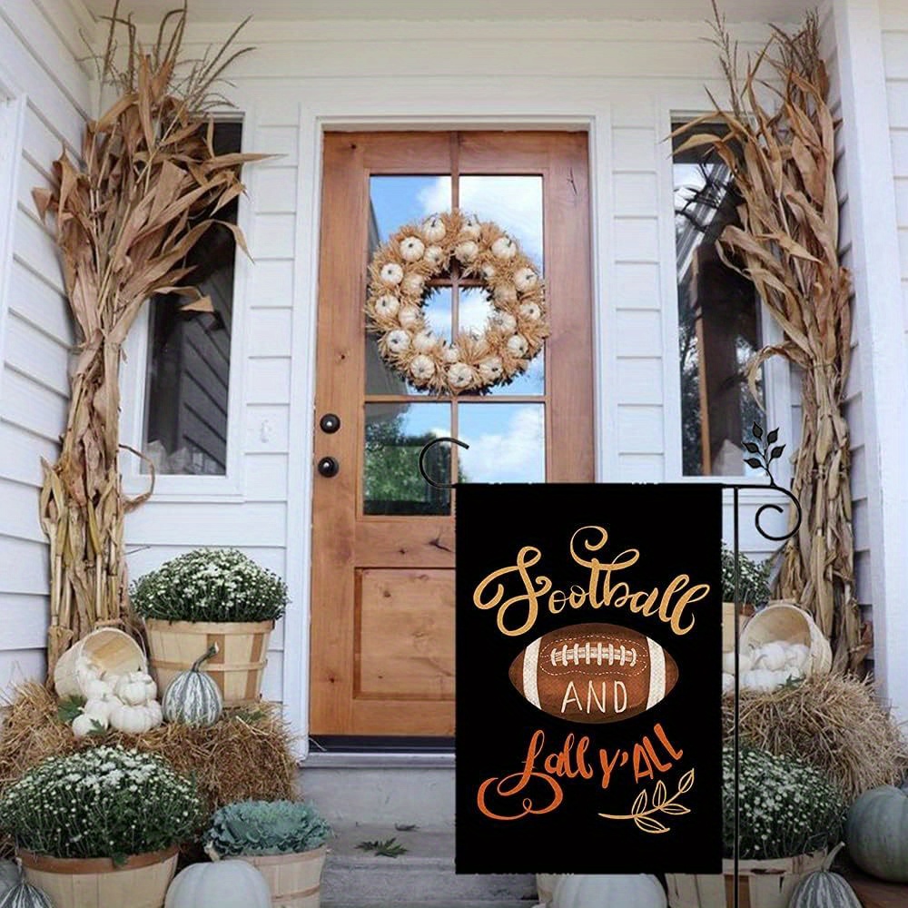 Football And Fall Y'all Garden Flag, Double-sided Linen Flag, Fall Decor,  Thanksgiving Day Decor, Yard Decor, Garden Decor, Outdoor Decor, Holiday  Decor (no Metal Brace) - Temu